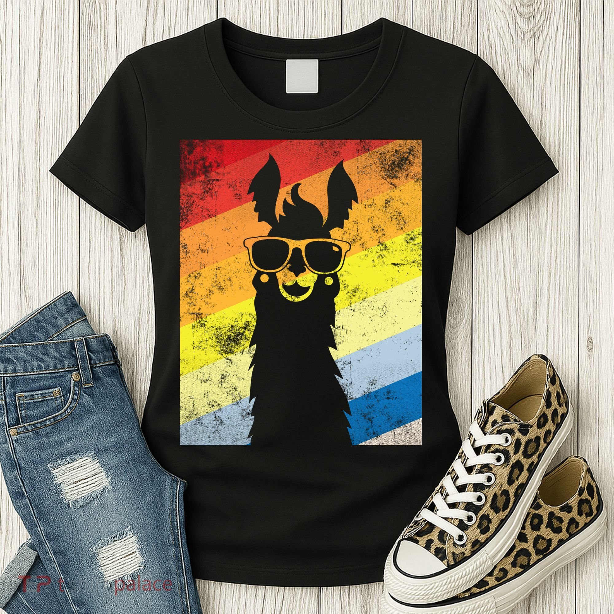 Retro No Drama Llama Women's T-Shirt