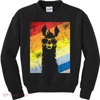 Retro No Drama Llama Kids Sweatshirt thumb 0