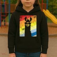 Retro No Drama Llama Kids Hoodie thumb 3
