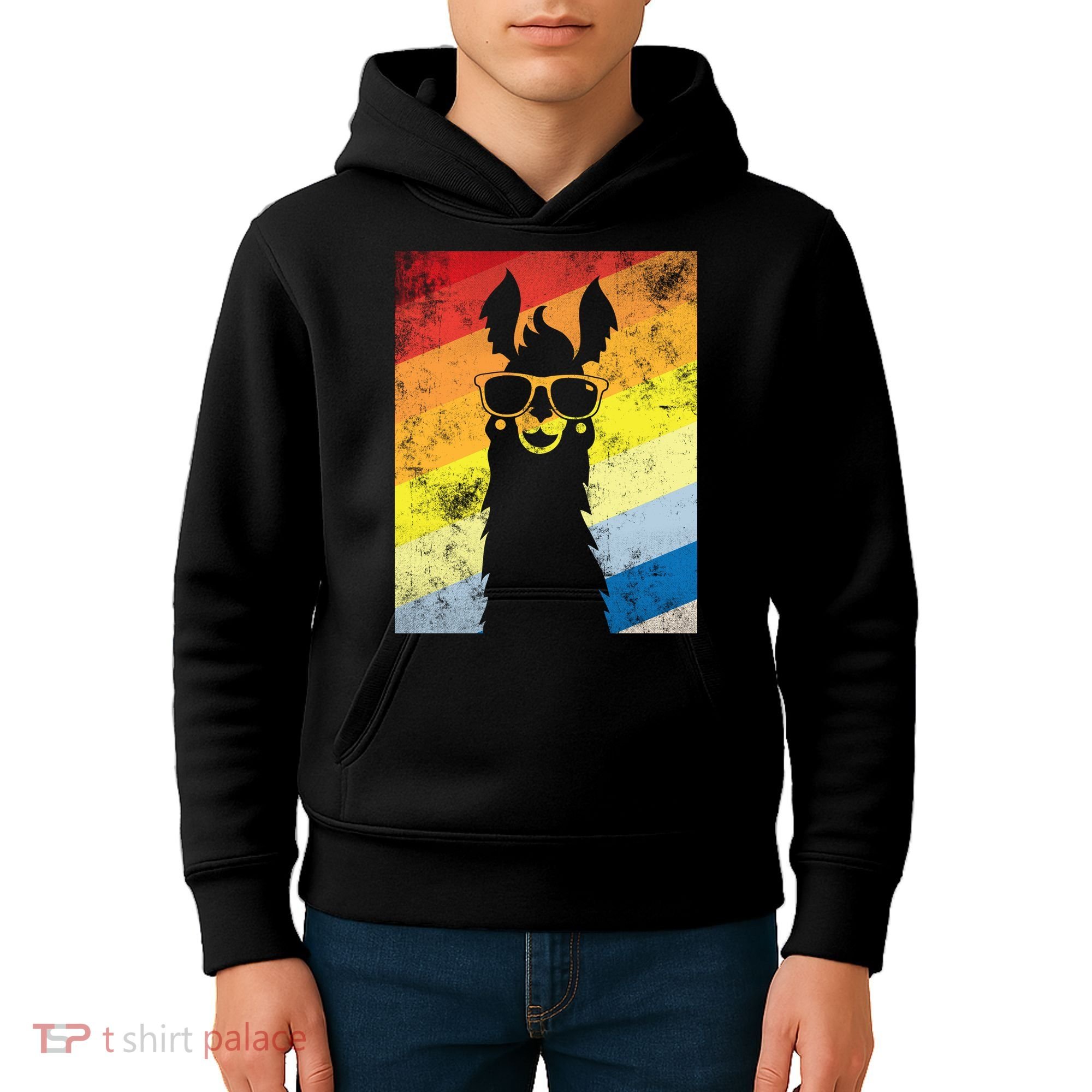 Retro No Drama Llama Kids Hoodie