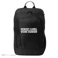 Retro Nobody Cares Work Harder Distressed City Backpack thumb 0