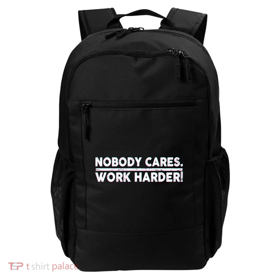 Retro Nobody Cares Work Harder Distressed Backpack