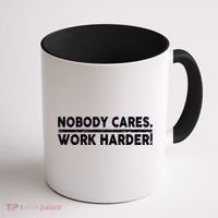 Retro Nobody Cares Work Harder Distressed Coffee Mug thumb 1