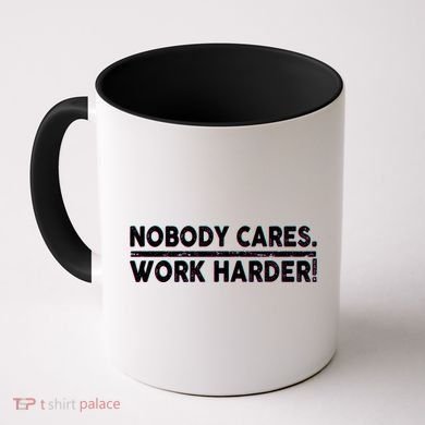 Retro Nobody Cares Work Harder Distressed Coffee Mug