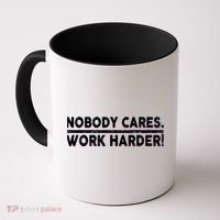 Retro Nobody Cares Work Harder Distressed Coffee Mug thumb 0