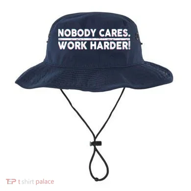 Retro Nobody Cares Work Harder Distressed Bucket Hat