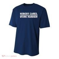 Retro Nobody Cares Work Harder Distressed Youth Performance Sprint T-Shirt thumb 0