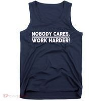 Retro Nobody Cares Work Harder Distressed Tank Top thumb 0
