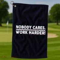 Retro Nobody Cares Work Harder Distressed Golf Towel thumb 1