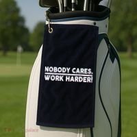 Retro Nobody Cares Work Harder Distressed Golf Towel thumb 2