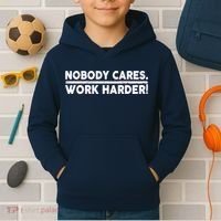 Retro Nobody Cares Work Harder Distressed Kids Hoodie thumb 2