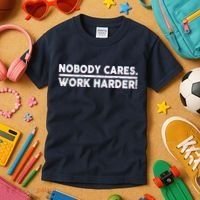 Retro Nobody Cares Work Harder Distressed Kids T-Shirt thumb 3