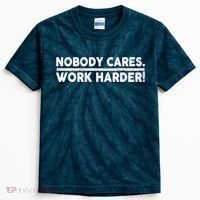 Retro Nobody Cares Work Harder Distressed Kids Tie-Dye T-Shirt thumb 0