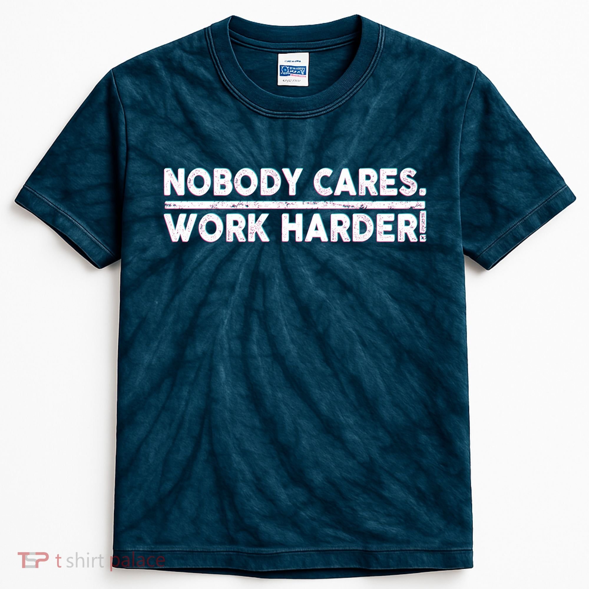Retro Nobody Cares Work Harder Distressed Kids Tie-Dye T-Shirt