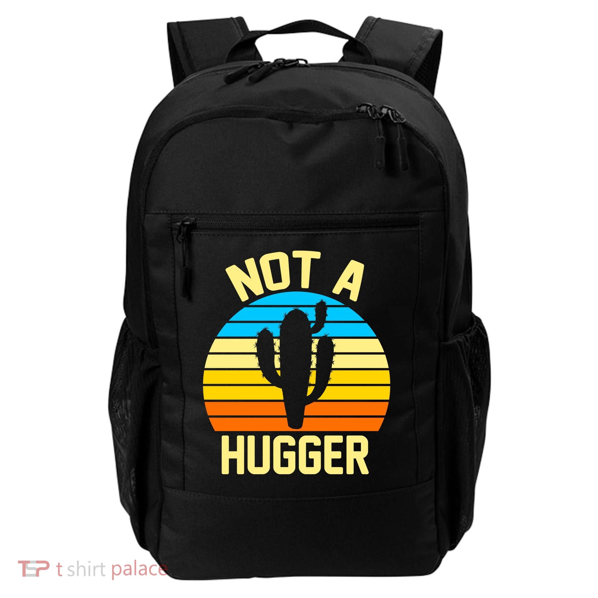 Retro Not A Hugger Funny Backpack