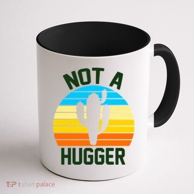 Retro Not A Hugger Funny Coffee Mug back
