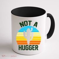 Retro Not A Hugger Funny Coffee Mug thumb 1