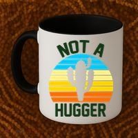 Retro Not A Hugger Funny Coffee Mug thumb 2