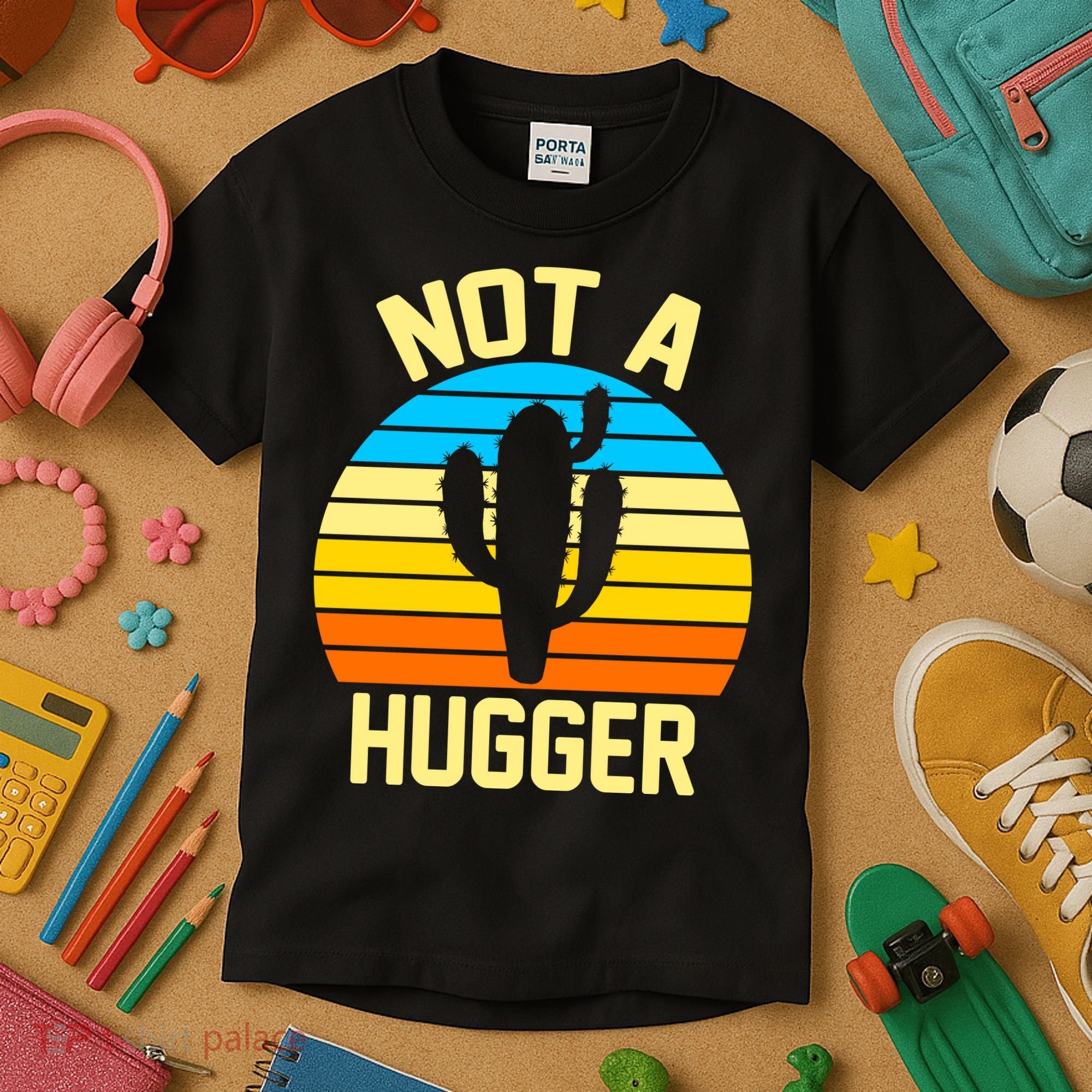 Retro Not A Hugger Funny Kids T-Shirt