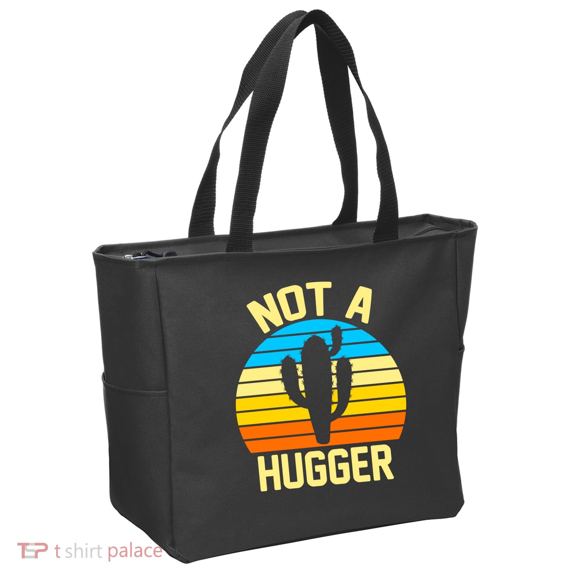 Retro Not A Hugger Funny Tote Bag
