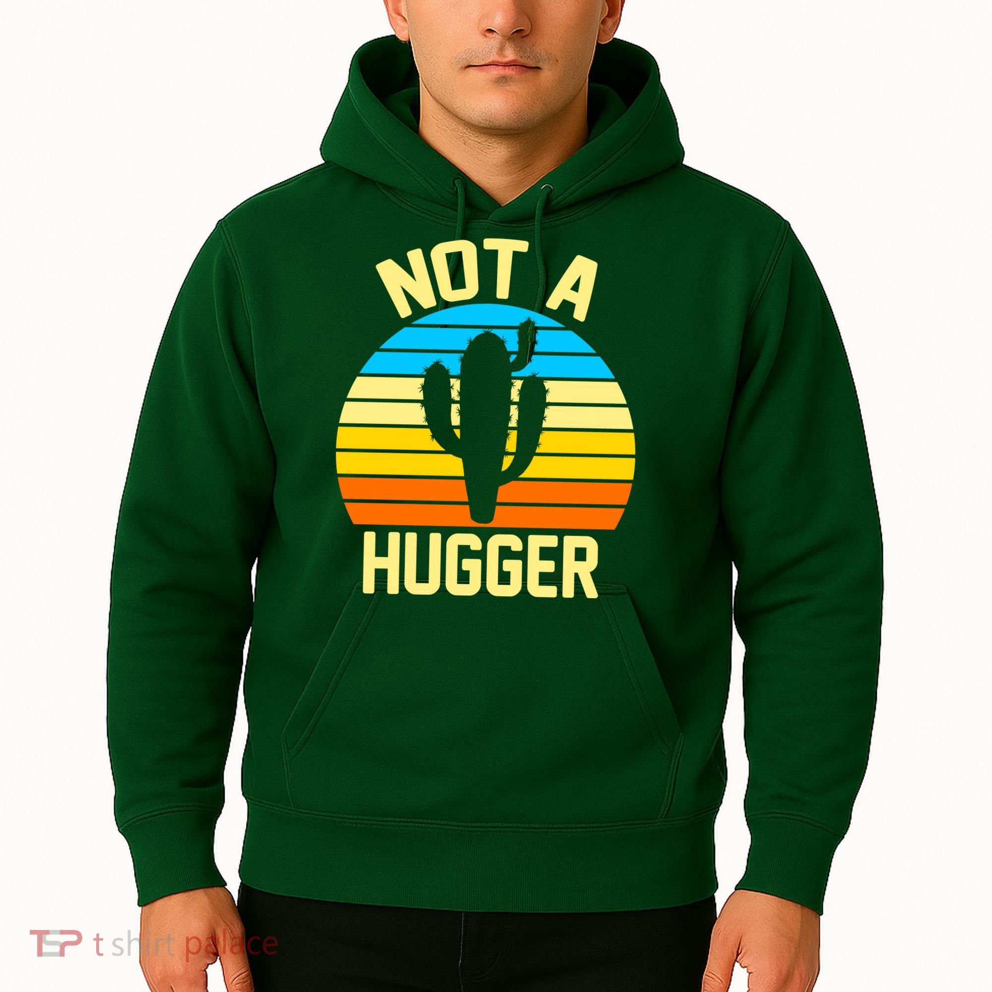Retro Not A Hugger Funny Hoodie