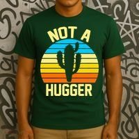 Retro Not A Hugger Funny T-Shirt thumb 3