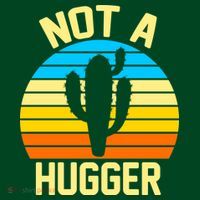 Retro Not A Hugger Funny Button thumb 1