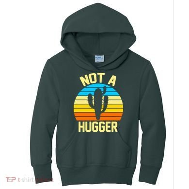 Retro Not A Hugger Funny Kids Hoodie