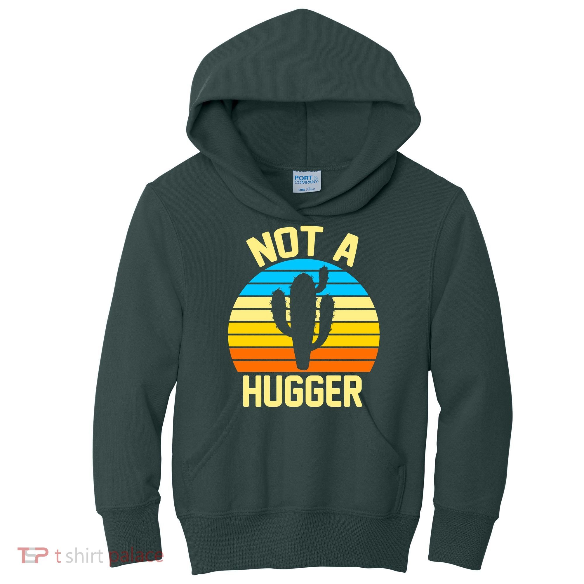 Retro Not A Hugger Funny Kids Hoodie