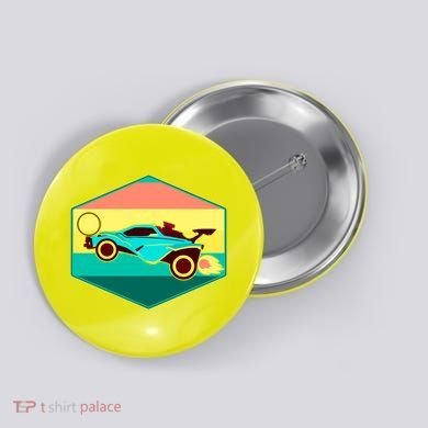 Retro Octane Rocket Soccer Vintage Button