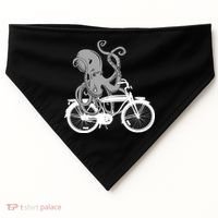 Retro Octopus Bike USA-Made Doggie Bandana thumb 0