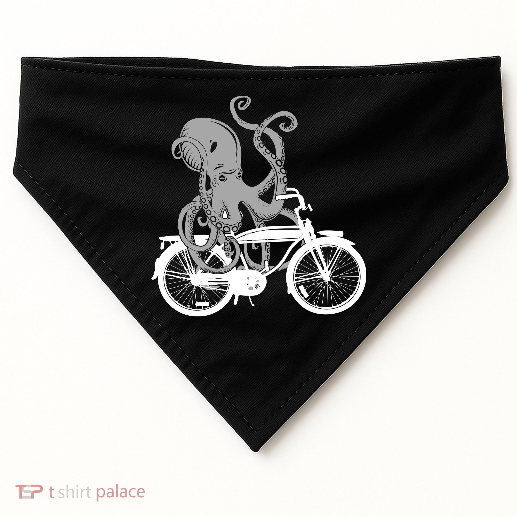 Retro Octopus Bike USA-Made Doggie Bandana