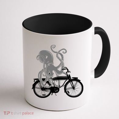 Retro Octopus Bike Coffee Mug back