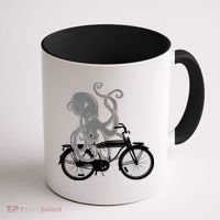 Retro Octopus Bike Coffee Mug thumb 1