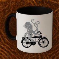 Retro Octopus Bike Coffee Mug thumb 2