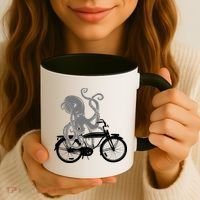 Retro Octopus Bike Coffee Mug thumb 3