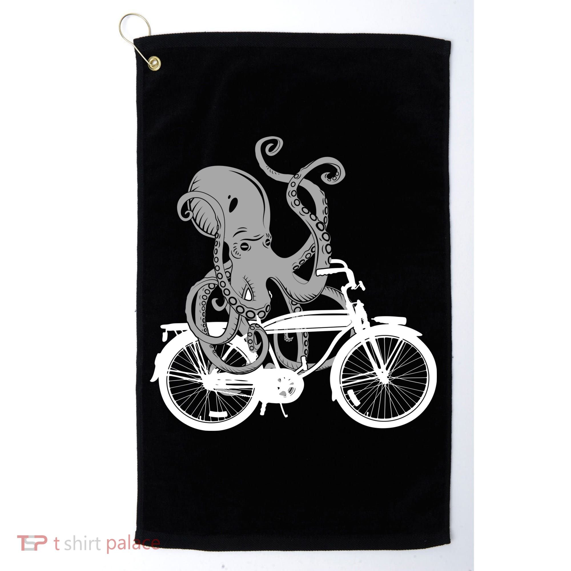 Retro Octopus Bike Golf Towel
