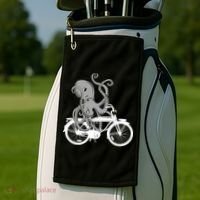 Retro Octopus Bike Golf Towel thumb 2