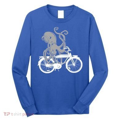 Retro Octopus Bike Long Sleeve Shirt