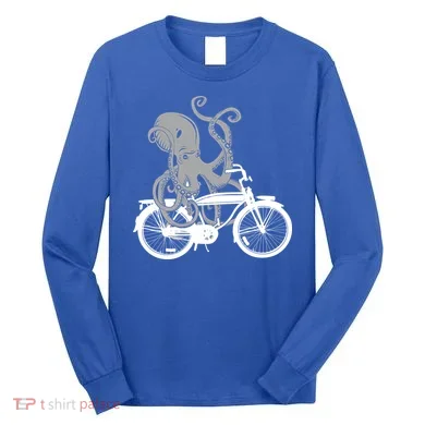 Retro Octopus Bike Long Sleeve Shirt