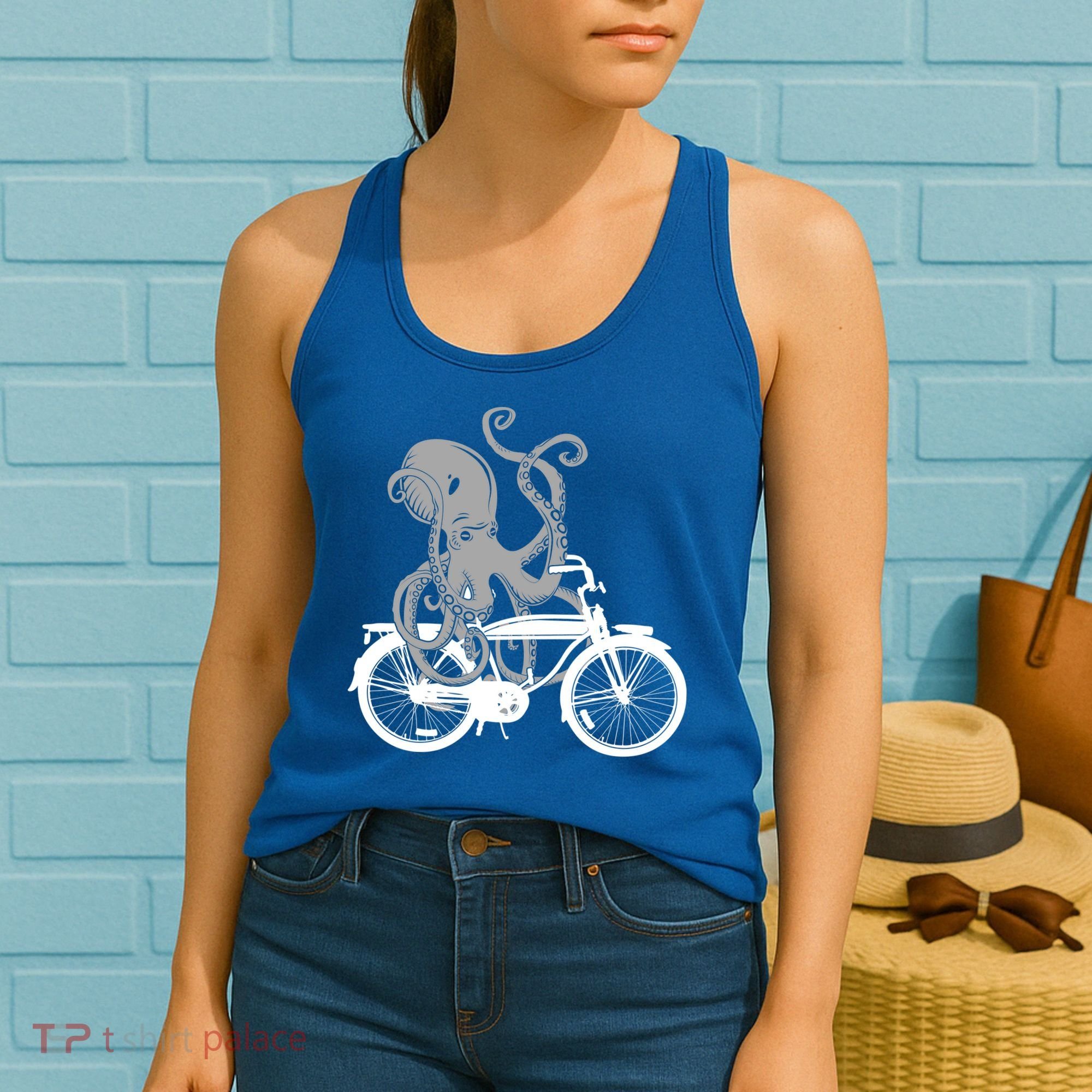 Retro Octopus Bike Women's Tank Top