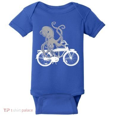 Retro Octopus Bike Baby Bodysuit