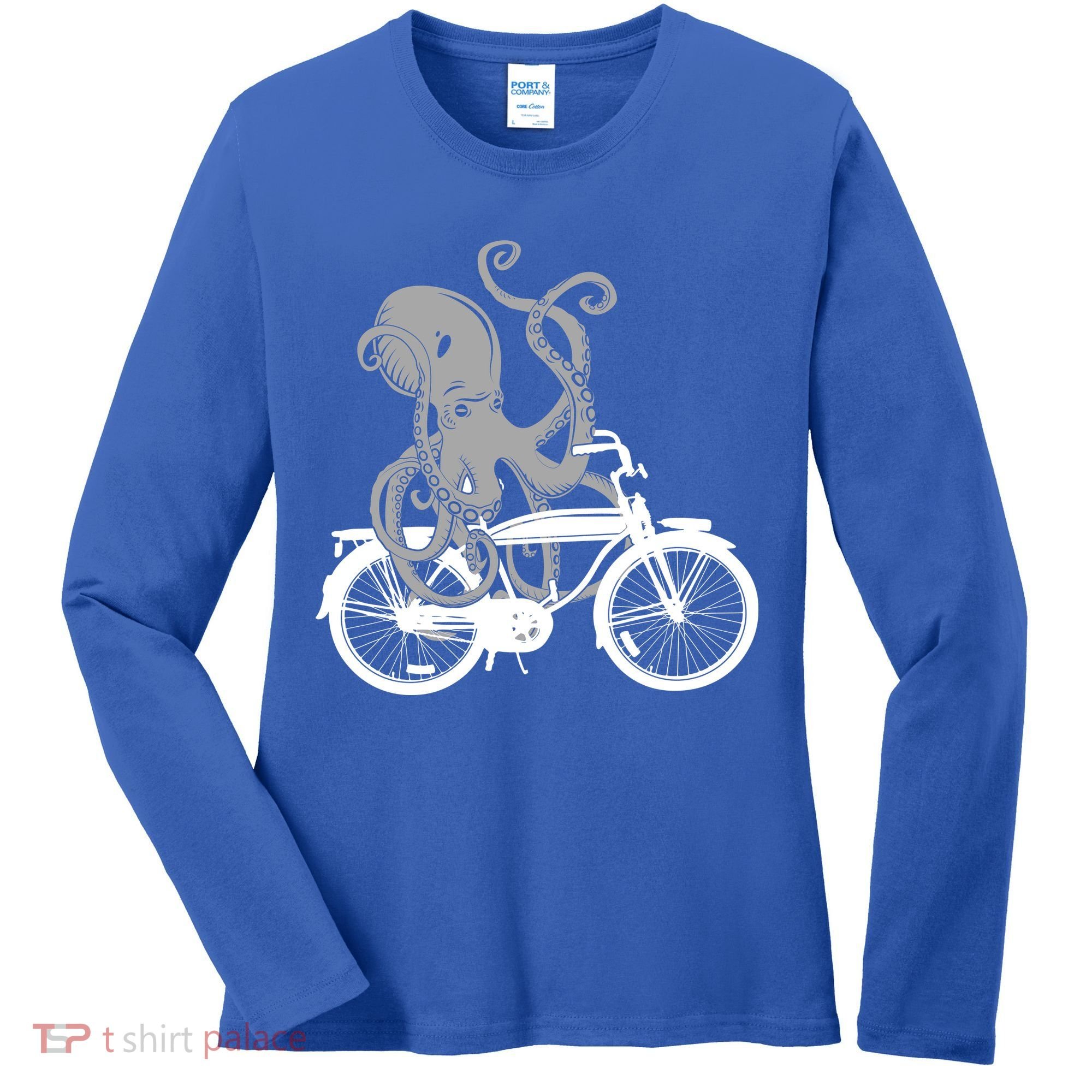 Retro Octopus Bike Women's Long Sleeve Shirt