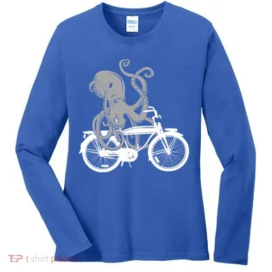 Retro Octopus Bike Women's Long Sleeve Shirt
