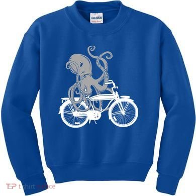 Retro Octopus Bike Kids Sweatshirt