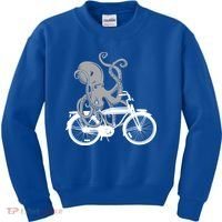 Retro Octopus Bike Kids Sweatshirt thumb 0