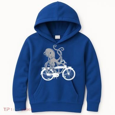 Retro Octopus Bike Kids Hoodie