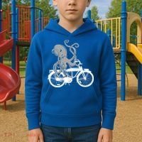 Retro Octopus Bike Kids Hoodie thumb 2