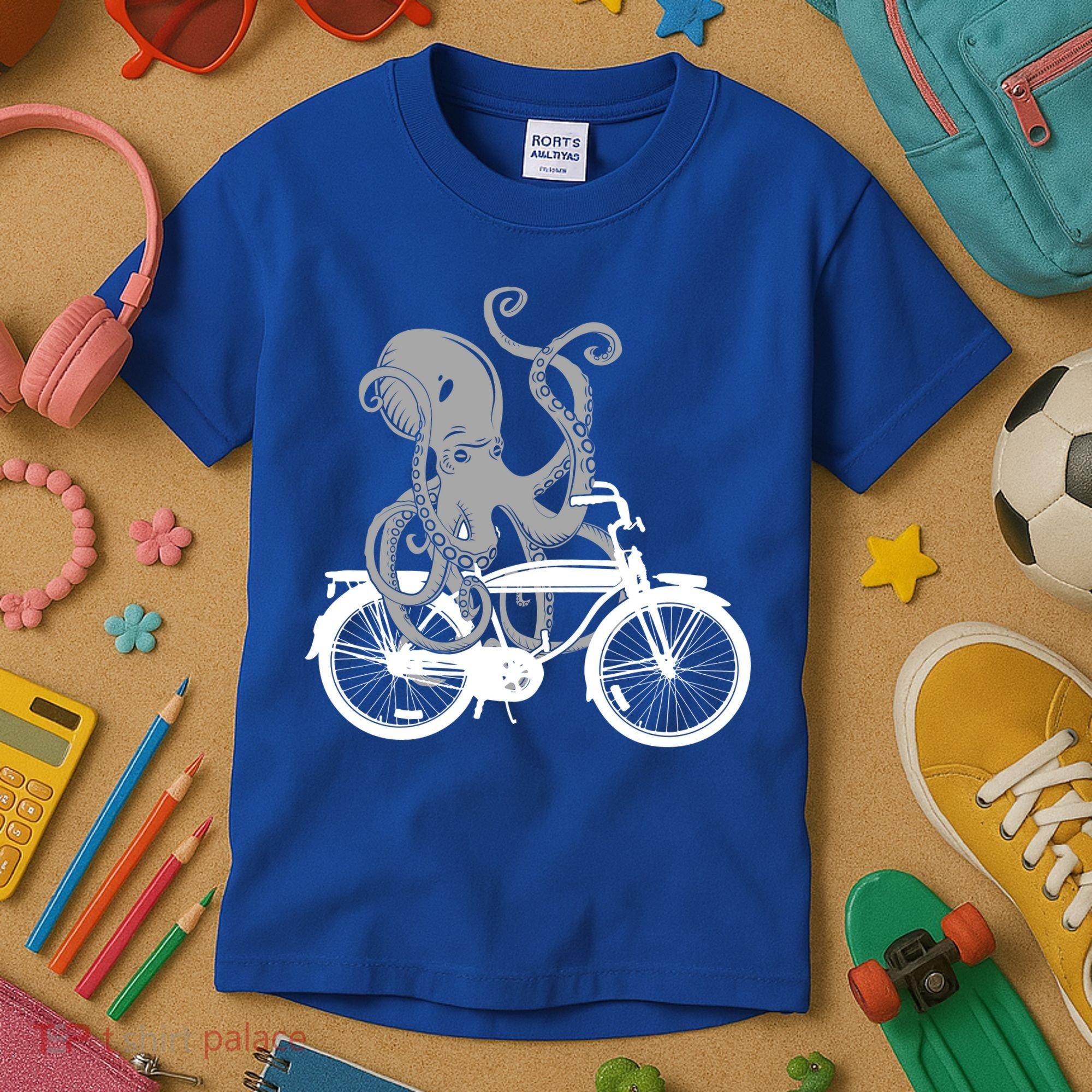 Retro Octopus Bike Kids T-Shirt