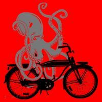 Retro Octopus Bike Santa Hat thumb 1